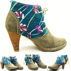 Anthro | Terra Plana Quilted Fabric Bootie